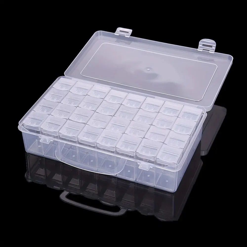 32-Compartment Transparent Storage Box Diamond Painting And Rhinestone Storage Tool storage box
