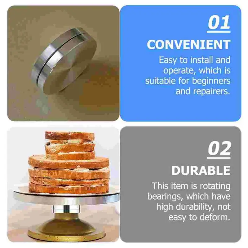 Cake And Cakes Stand Bearing Baking Tray Table Glass Base Rotating Stand Baking Pans Aluminum Round Disc Axle Lazy Susan Pad