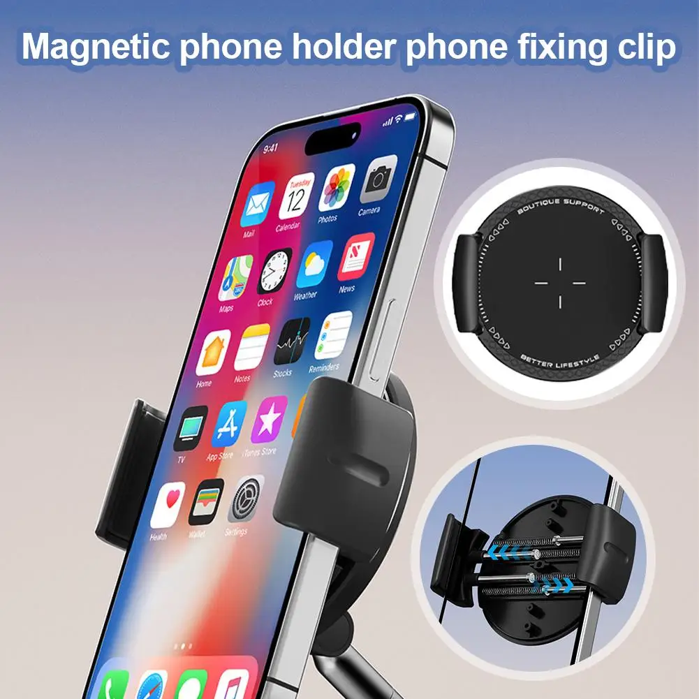 Magnetic Car Phone Holder with Auto-Tightening & Anti-Slip Features for Dashboard and Air Vent