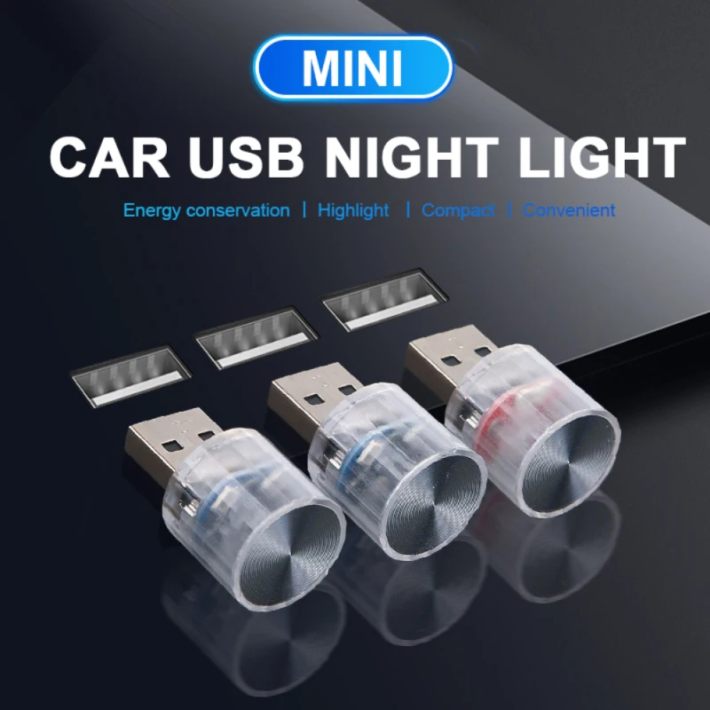 Mini USB LED Car Ambient Night Light Lamp