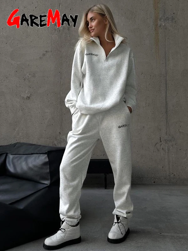Red Women' Tracksuit with Zipper Cotton