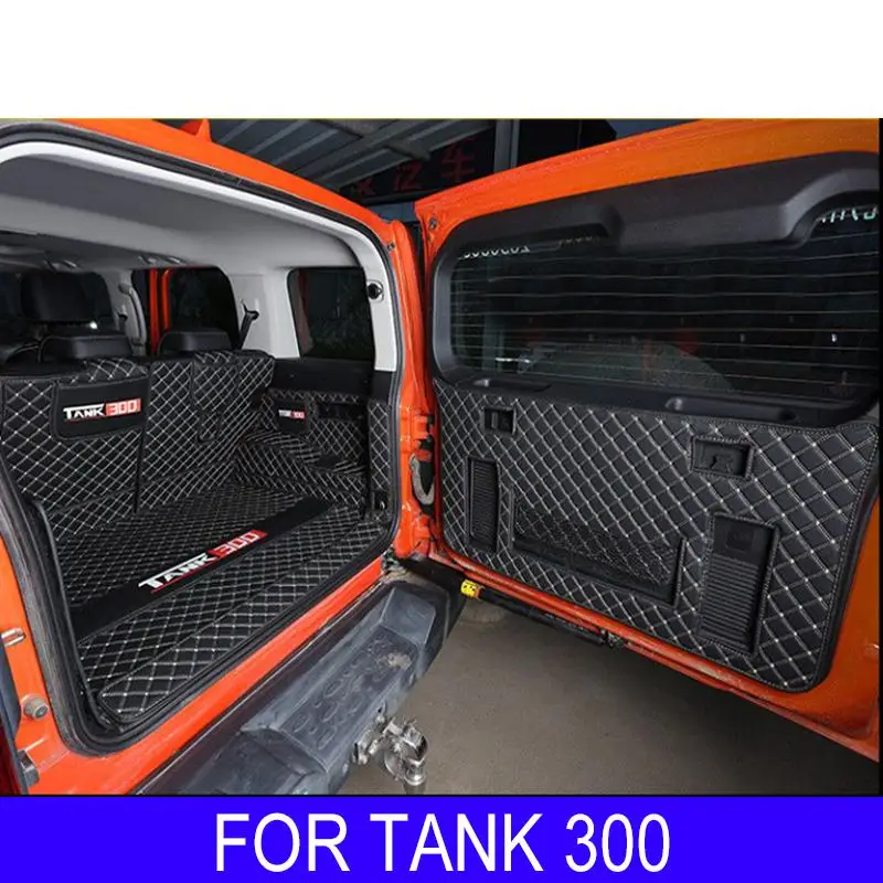 

For GWM Tank 300 2023 2024 Custom Trunk Mats Leather Durable Cargo Liner Boot Carpets Interior Cover Car Accessories