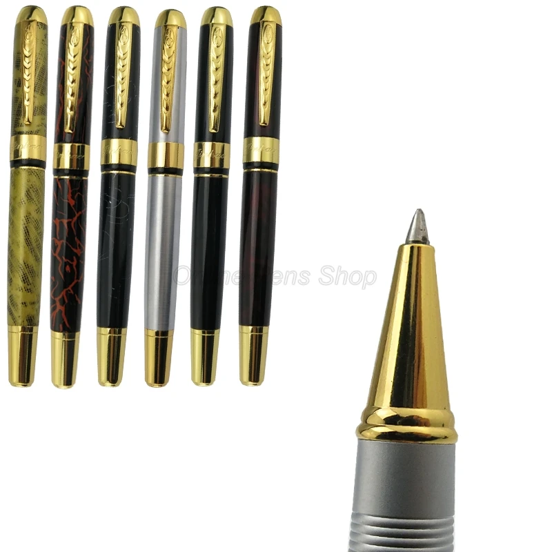 Jinhao 250 Metal Barrel High-end Refillable Roller Ball Pen Gold Trim Professional Office Stationery Writing Accessory high quality 10 hoops petticoat underskirt for big ball gown wedding dress bridal accessory crinoline in stock