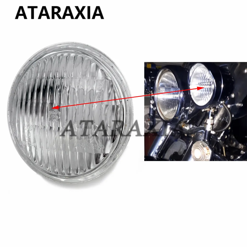 Motorcycle Halogen Headlight Glass Round Chrome Head Light Lamp Head