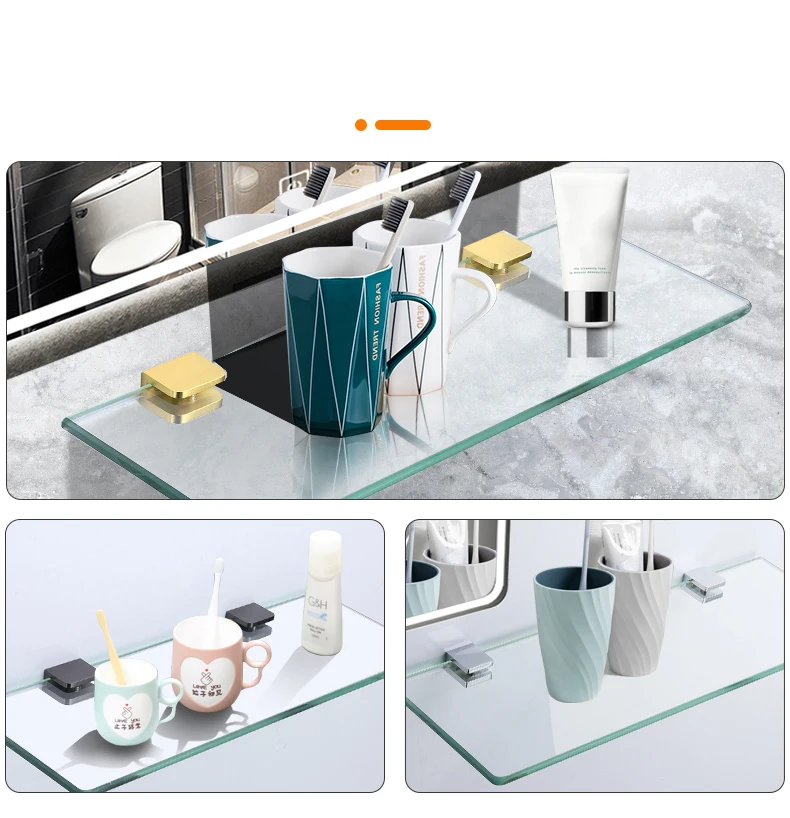2Pcs Flugzeug Glas Klemmen Reinem kupfer Regale Unterstützung wein kühler Halb Platz Ecke Halterung Clips Badezimmer Klammern Glas clip – Detail 17