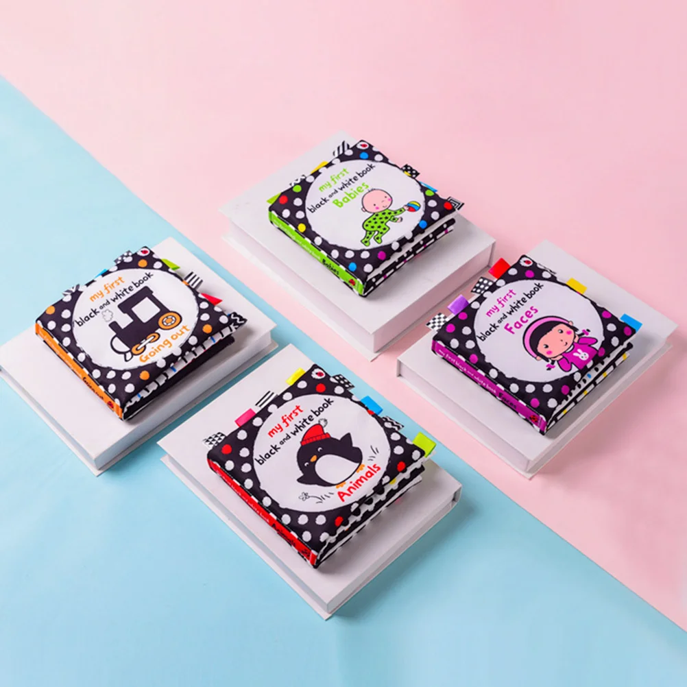 

High Contrast Book Toys Cloth Books for Baby Cognition Training Black and White