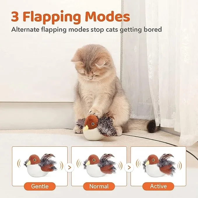 Bird Interactive Cat Multi Head Auto Cat Teaser Funny