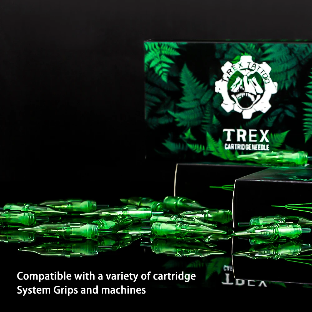Tattoo Needles T-REX Tattoo Cartridge Needles 20pcs 14RL 3RL 13RM 5RM Disposable Sterilized Safety Tattoo Needle Cartridge Machines Grips