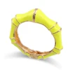 New Fashion Statement Colorful Bangle Cuff Bracelet Gold Plated Handmade Enameled Bamboo Bangle for Women Girls Party Jewelry 1