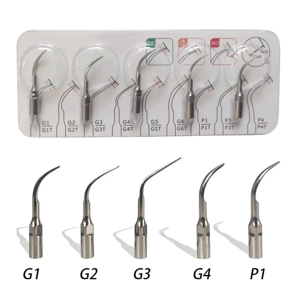 5PCS Dentistry Dental Scaler Tip Fit EMS/Woodpecker/SATELEC Scaling Handpiece Dental Ultrasonic Scaler Tips Tooth Cleaning Tools