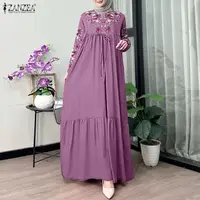 فساتين ماكسي نسائية محتشمة للمسلمات بتصميم عصري، مطبوعة بالزهور مع أكمام فانوسية ورباط، عباءات ZANZEA إسلامية، حجابات، فستان طويل للعيد 1 فساتين ماكسي نسائية محتشمة للمسلمات بتصميم عصري، مطبوعة بالزهور مع أكمام فانوسية ورباط، عباءات ZANZEA إسلامية، حجابات، فستان طويل للعيد 4