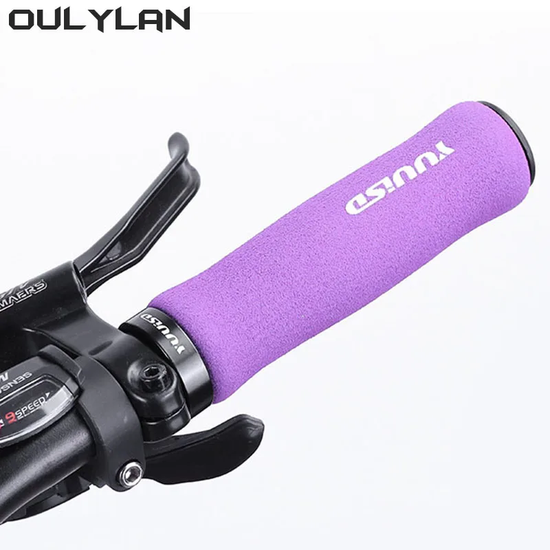 

Oulylan Handlebar Cover Anti-skid Cozy Bike Handle Alloy Cycling Accessories Sponge MTB Grips With Dust Plug Ultralight Bicycle