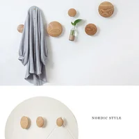 Wall Coat Rack Wooden Round Wall Hook Living Room Bedroom Porch Coat Rack Decorative Towel Hook Decorative Wooden Round Hook 2