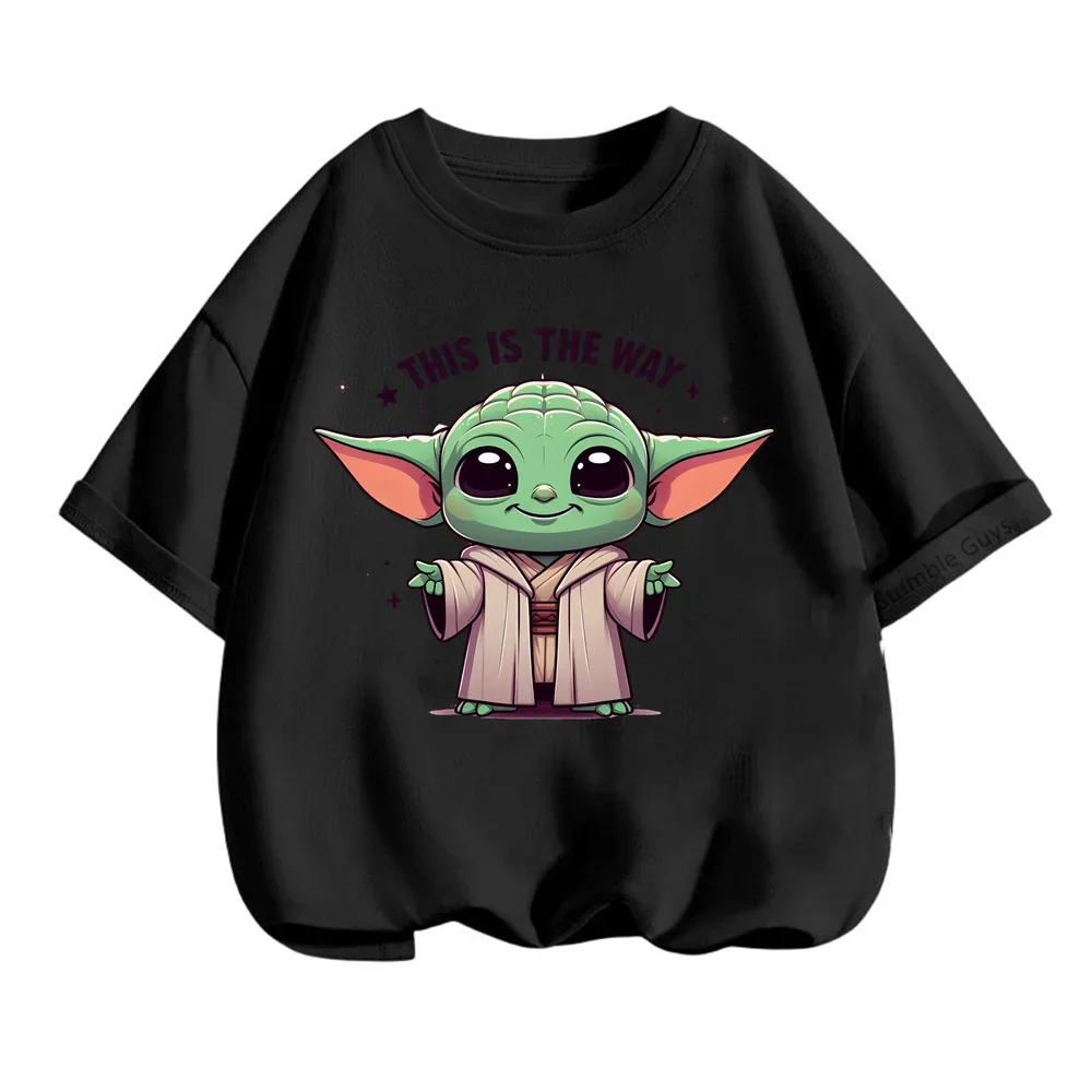 Boys Yoda T Shirt Girls Kids Children Tops Tshirt Short Sleeves Summer Baby Yoda Clothes Print Cartoon Tee Child Clothing 2