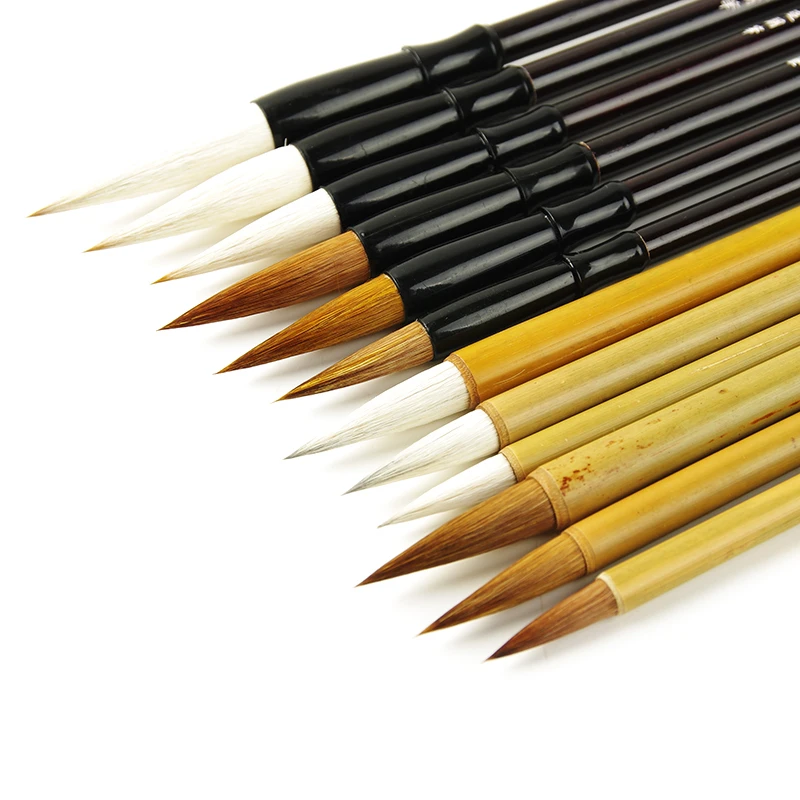 

Chinese Painting Calligraphy Brush Set Weasel Woolen Hair Freehand Regular Script Writing Brushes Watercolor Painting Brushes