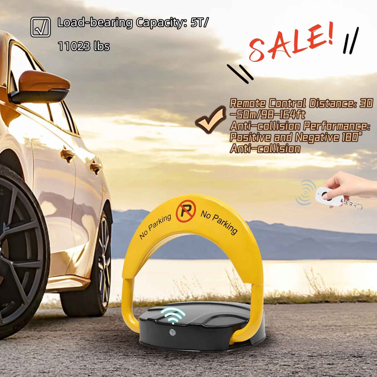 6VParkingLotLockRemoteControlDrivewayCarportSpaceBarrierGuard