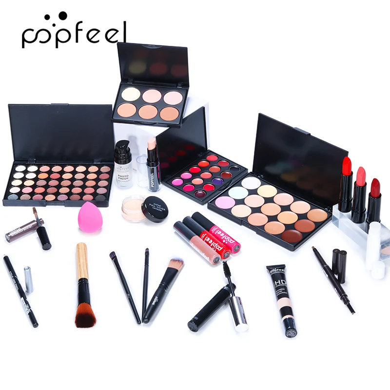 POPFEEL Complete Makeup Set - 24pcs -Warm Brown Tone Lip, Eye & Face Makeup, in Long-lasting Paste Form, Gift for Women & Girls 4