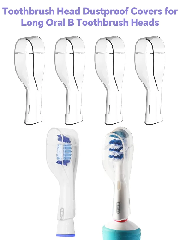 Compatible with Oral B Long Head Electric Toothbrush Heads Dustproof Covers, Protective Cover Cap for Oral B Long Brush Heads