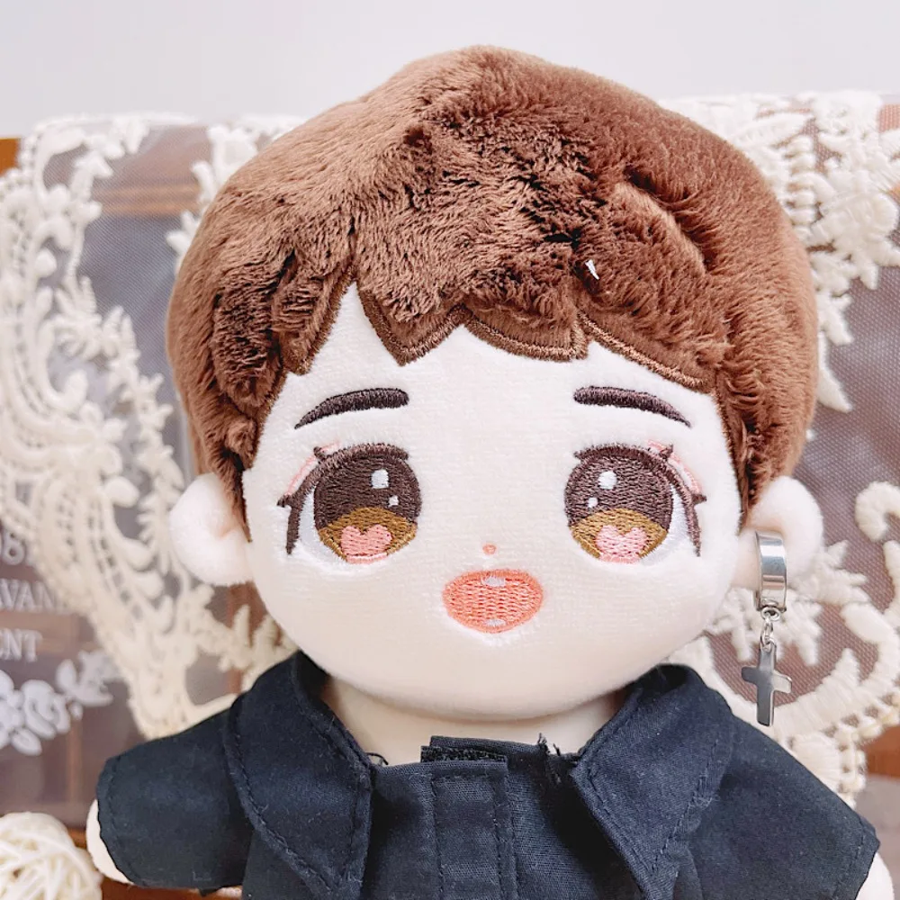 Fashion Hexagram Doll Jewelry Ear Clip Black Personalized Doll Stud Earrings Chain Mini Cool Plush Doll Earring 15cm/20cm Doll