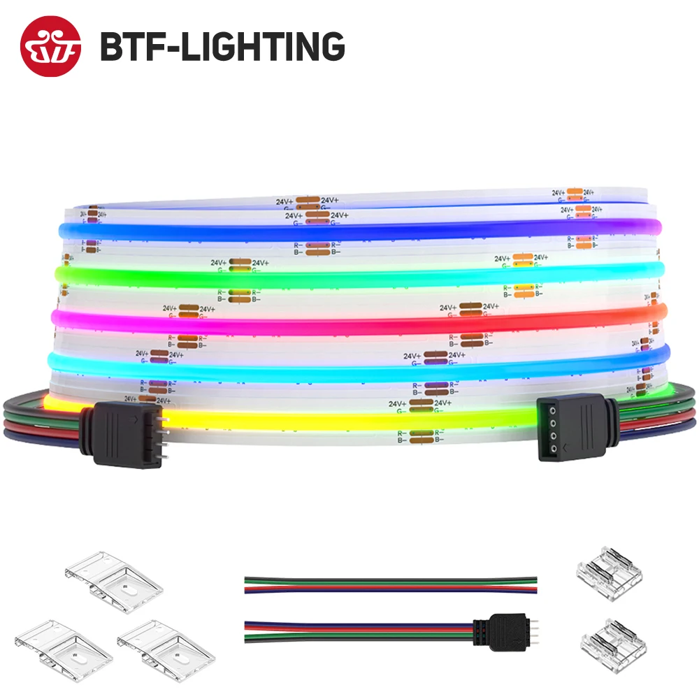 

Гибкая светодиодная лента FCOB PWM, RGB, 576 светодиодов, 10 мм, 4 контакта