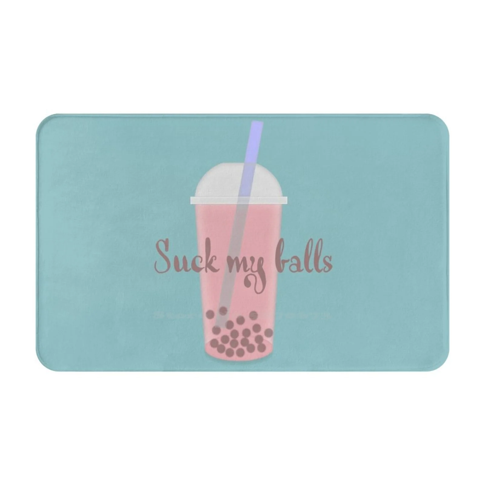Suck My Balls Soft Foot Pad Room Goods Tappeto Bubble Tea Boba Tapioca Suck My Balls Drink Beverage Food