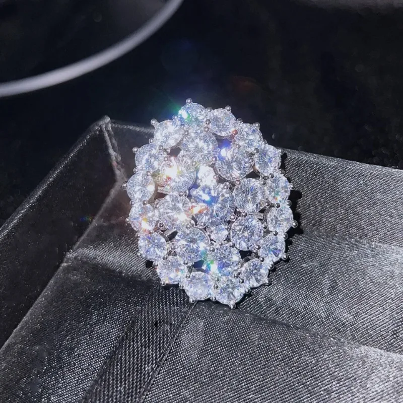 

Женское кольцо с фианитом, регулируемое ювелирное изделие с инкрустацией из фианита класса ААА, 2022