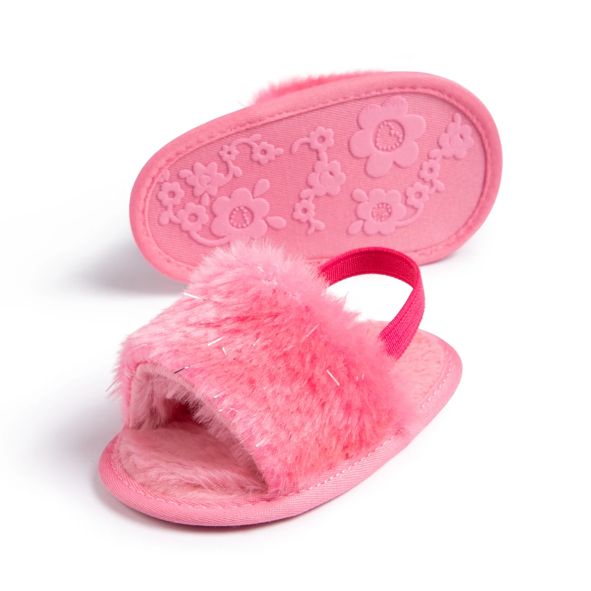 KIDSUN Baby Girls Shoes Fluff Infant Girl Black Newborn Anti-Slip