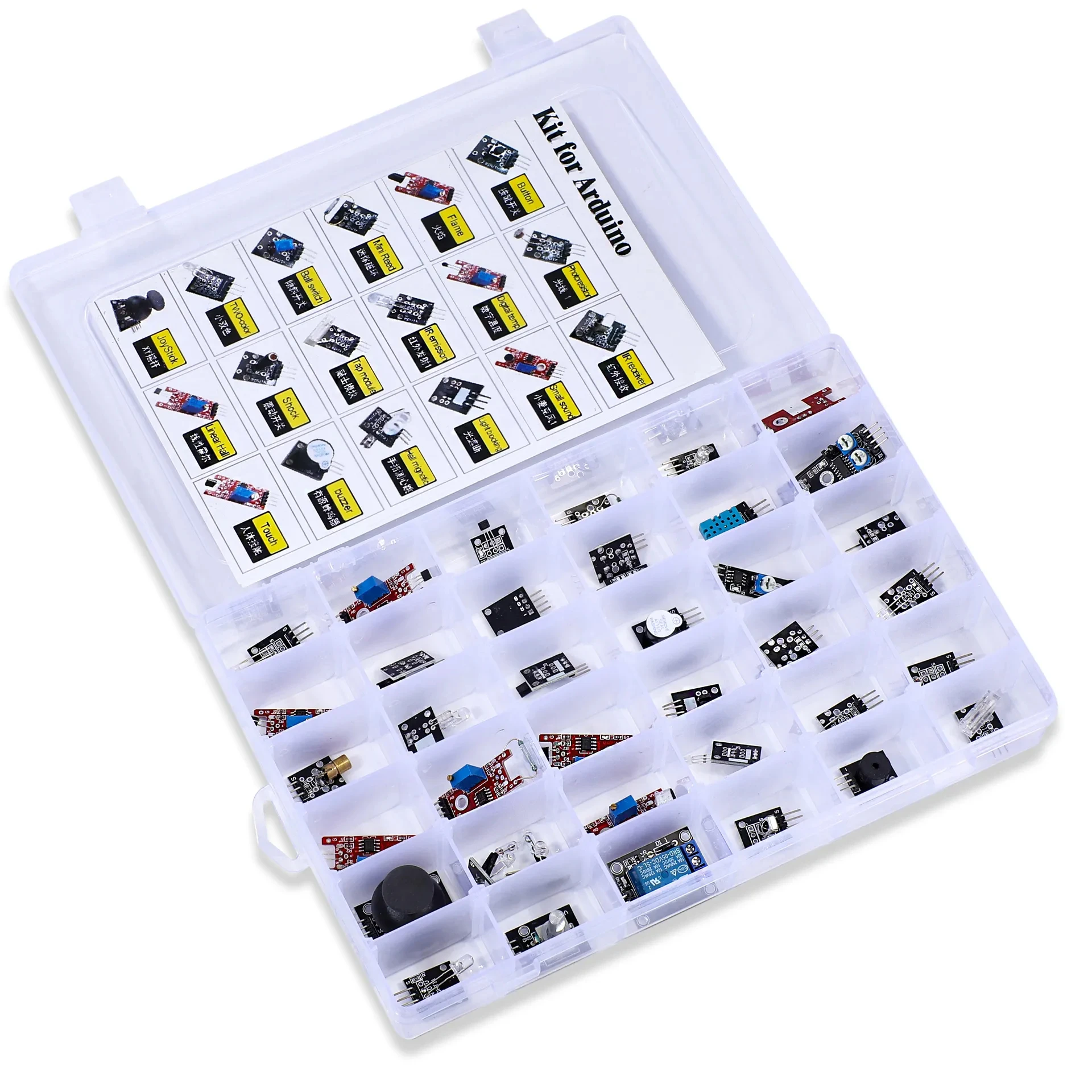 Modulo sensore 37 in 1 Progetto robot Arduino Kit ingresso fai da te UNO R3 MEGA2560 con scatola - immagine 2