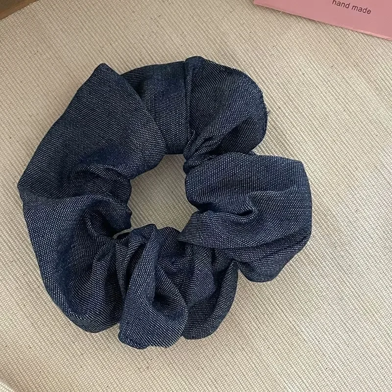 Chic Denim-Style Scrunchies: Trendy Hair Accessories