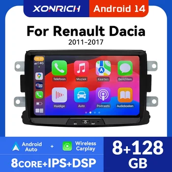 Radio con GPS para coche, reproductor Multimedia con Android, Carplay inalámbrico, 128GB, para Dacia, Lodgy, Logan, Duster, Sandero, Renault Captur/Lada/Xray 1