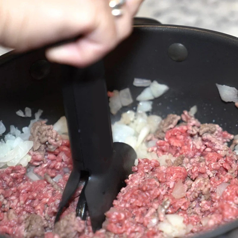Kitchen Meat Chopper Ground Beef Masher Utensil Heat Resistant Non-Stick Hamburger Chopped Potato Masher Tool Kitchen Gadgets