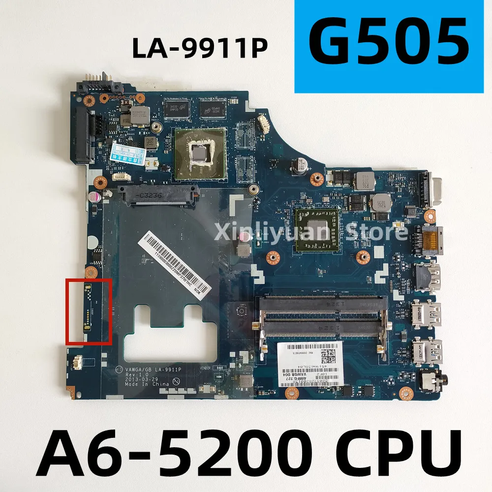

Материнская плата VAWGA LA-9911PFor Lenovo G505 для ноутбука, телефон с диагональю 100% дюйма DDR3