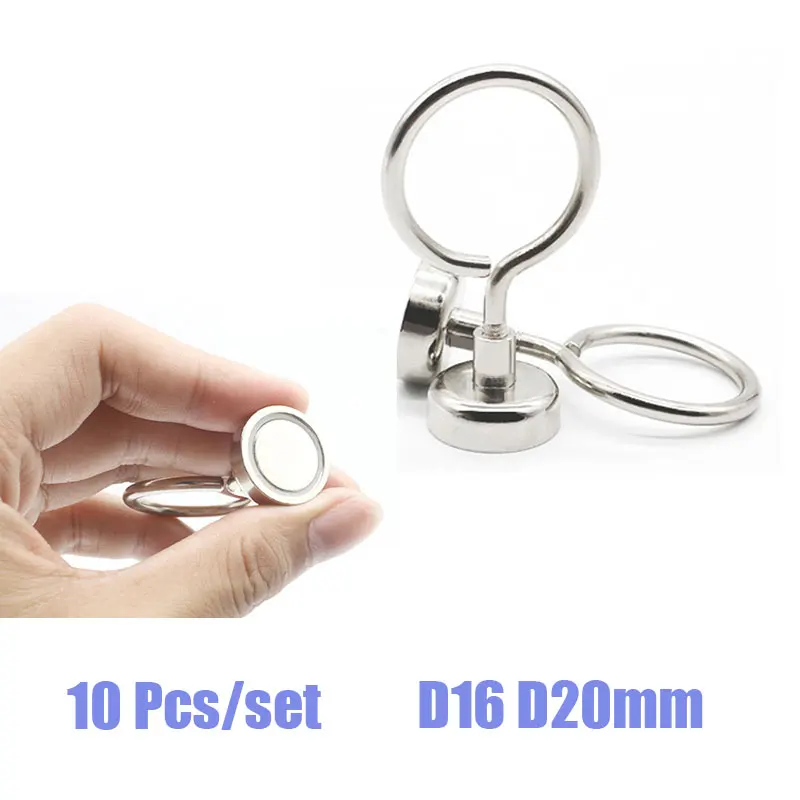 

10 Pcs D16mm D20mm Magnetic Hanging Hooks Strong Magnet Neodymium Strong Rare Earth magnet Hanger for Home Kitchen Hooks
