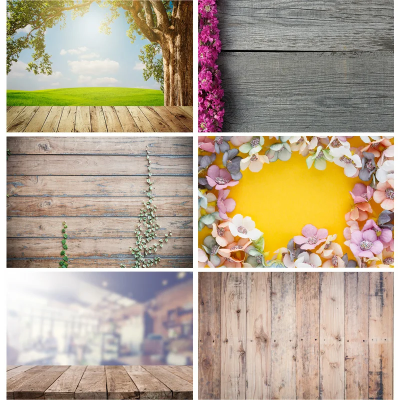 

Vinyl Custom Photography Backdrops Props Flower Planks Landscape Photo Studio Background 21820 WWA-05