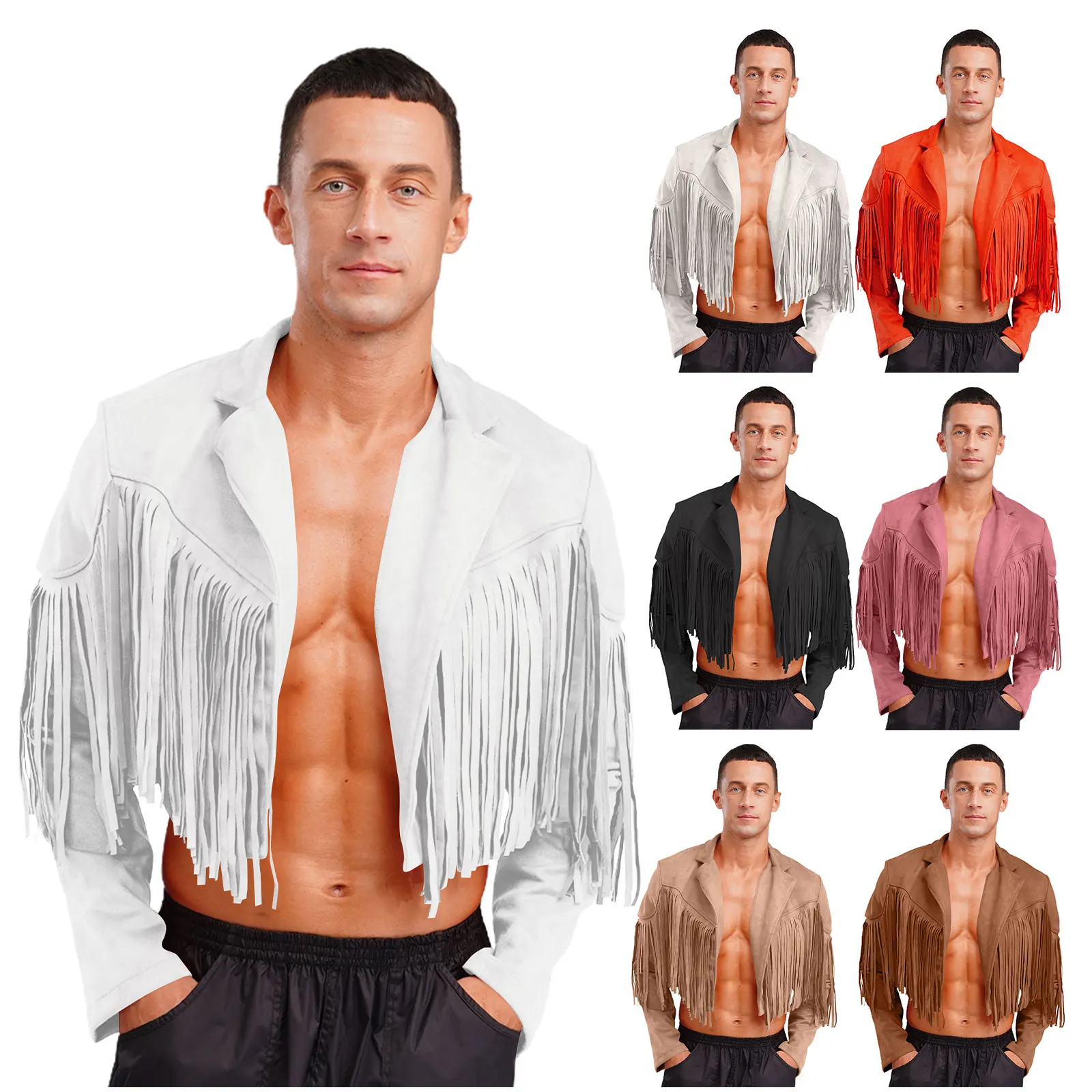 Vestes courtes Vintage en Faux daim pour hommes