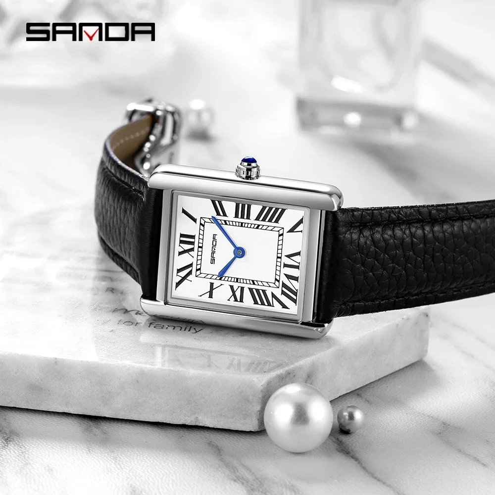 Sanda 1108 New Roman Scale Couple Quartz Watch Belt Fashionable Trend Waterproof Simple Creative Quartz Men's and Women's Watch 2
