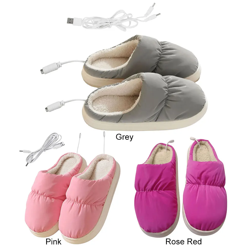 Plush Heated Slippers with USB Charging for Winter