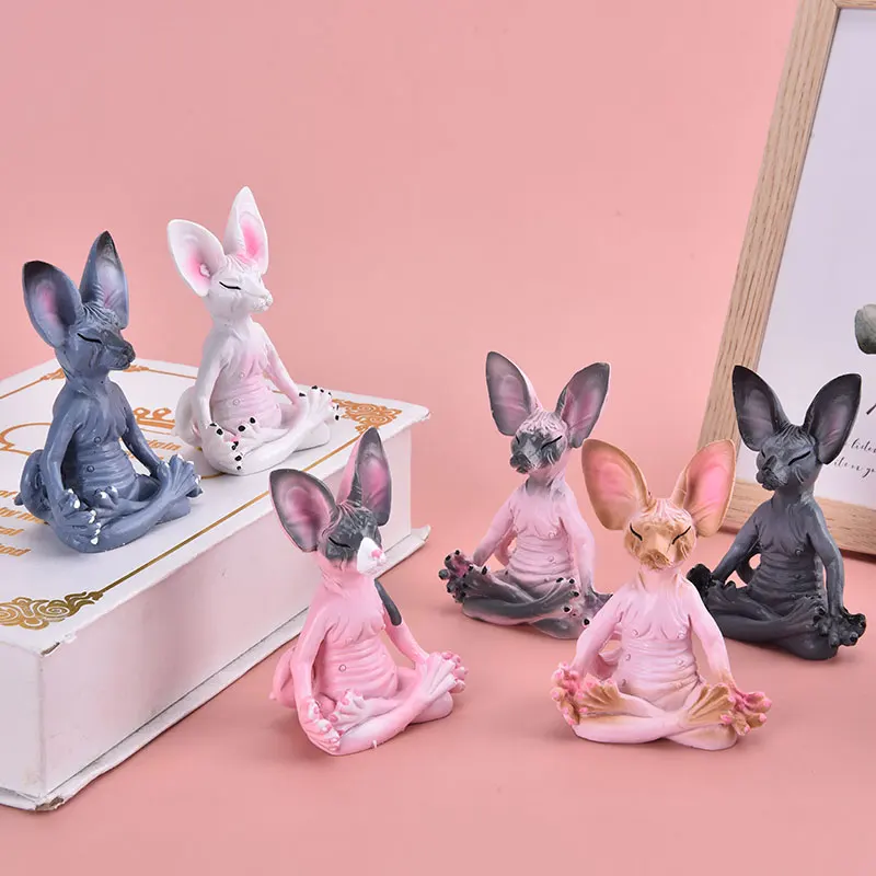 

8 см статуэтка в форме кошки, коллекционные фигурки, миниатюрный декор, декор сфинкс, настольное украшение, фигурка животного, 3D домашний декор, Сфинкс