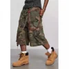 Destroy Camouflage Grinding Washed Cropped Pants Ripped Shorts Loose Wide-leg Shorts 4