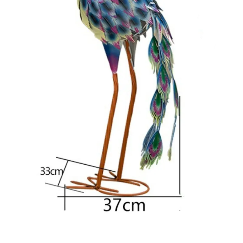 66x37x33cm metalowe posągi pawi ogrodowych rzeźby plenerowe na werandę Patio dekoracja festiwalu