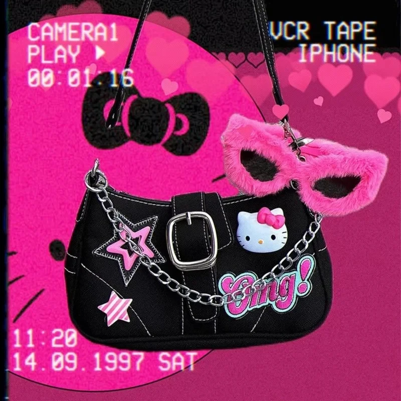 Sanrio Hello Kitty Gothic Punk Vintage Cross Chains Shoulder