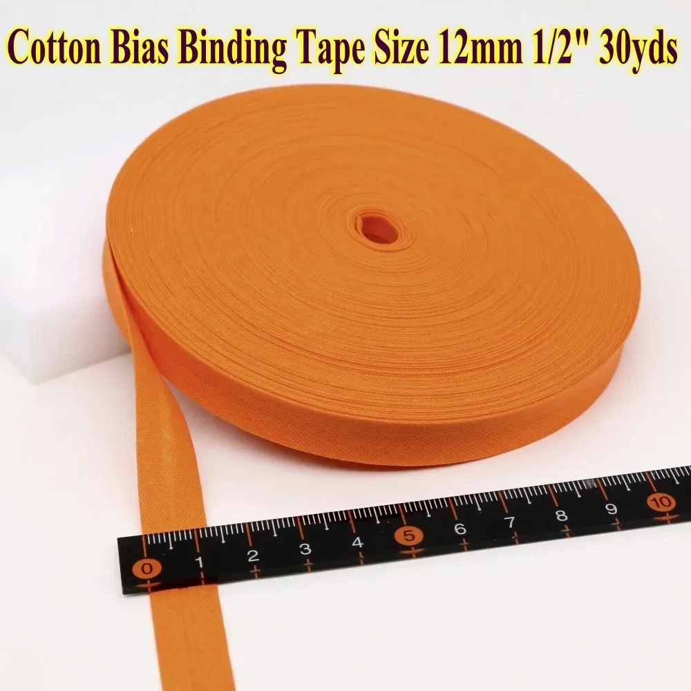 Baumwoll-Schräg band für Stoff, hand gefertigtes DIY-Näh material, Kleidungs zubehör, 12mm Breite, 1 ", 2" – Detail 5