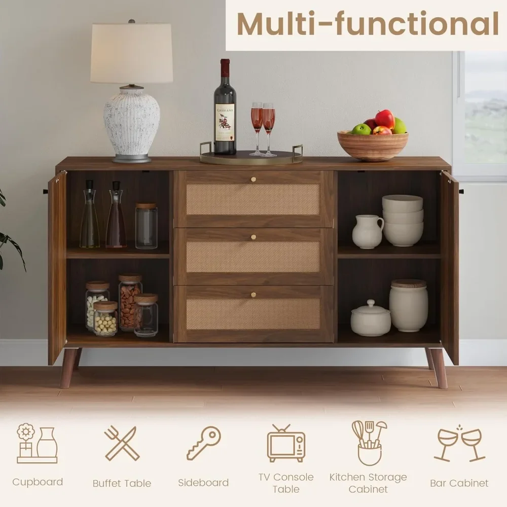 55" Rattan Sideboard Cabinet 4