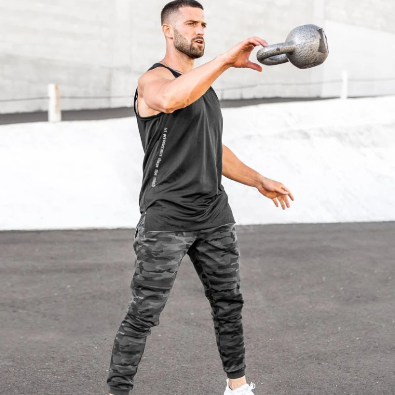 

Casual Elastic Trend New Sports Pants Men Cotton Soft Skin Breathable Comfortable Fitness Pants Running Training Rope Pants Men