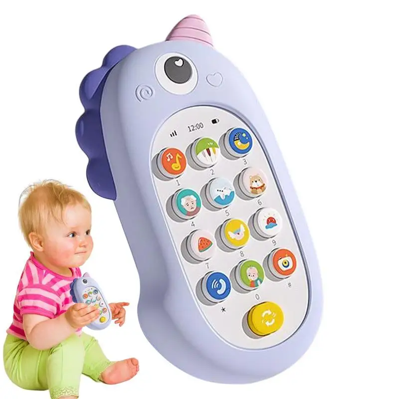 

Toy Cell Phone Silicone Kids Phone Toy Chewable Baby Toy Phone Music Baby Teething Toys For Various Musics Sounds Baby Boy Gifts