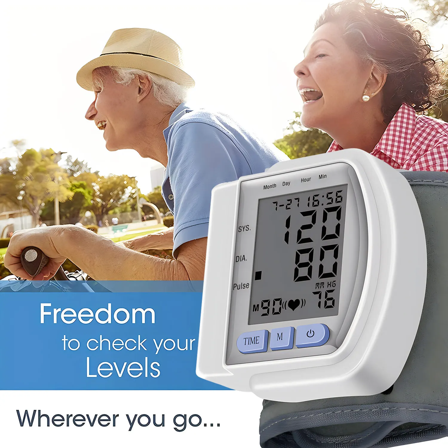 Family LCD Display Wrist Blood Pressure Monitor Tonometer Tensiometer Automatic Digital Pulsometer Sphygmomanometer blood pressure monitor blood pressure meter