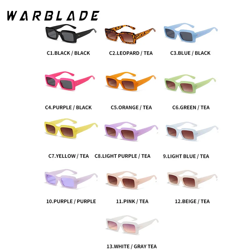 New Popular Fashion Women Men Square Trendy Jelly Color Eyewear Purple Sun Glasses Men's Shades Small Rectangle Sunglasses UV400 6
