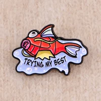 Cute Fish Enamel Pin Lapel Pins for Backpacks Cartoon Anime Brooches for Women Fashion Jewelry Accessories Friends Gift 4