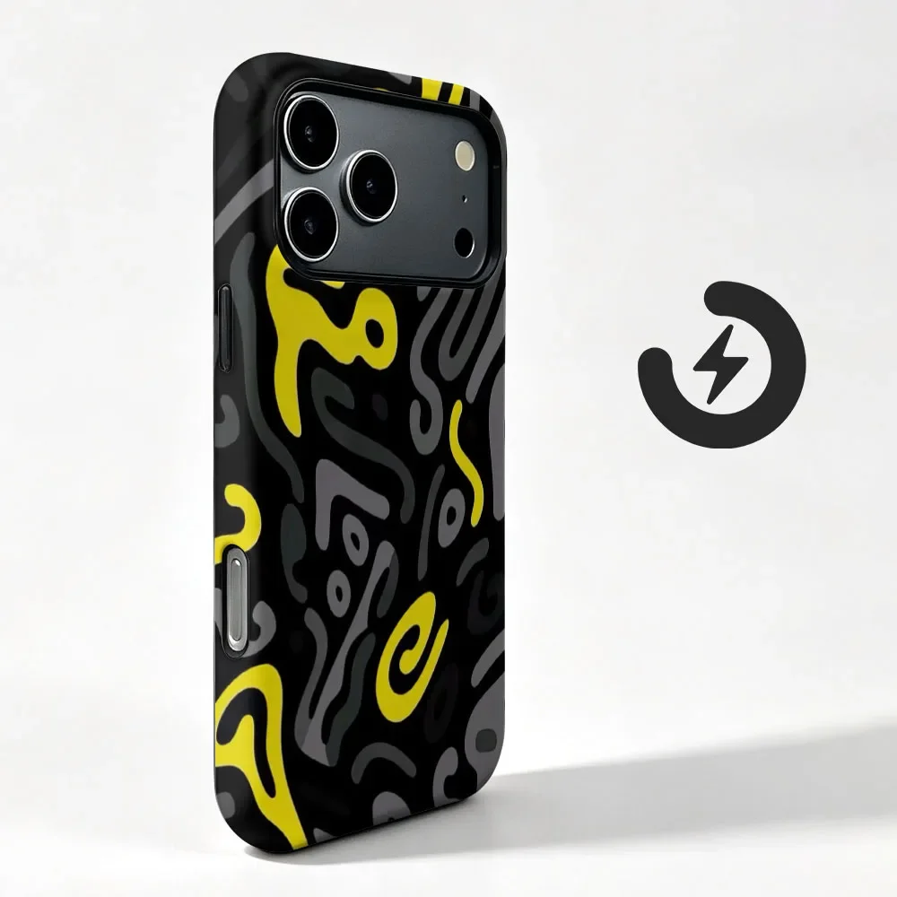 Vibrant Abstract Graffiti Magnetic Phone Case with 2-in-1 Film Shell Cover