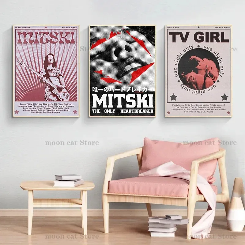 Music Canvas Poster Singer Mitski First Love Tv Girl French Exit Pop Music Album Wall Pictures Home Bar Cafe Decor Fans Gift music canvas poster music art print canvas wall art wall art print vintage art poster art paper poster